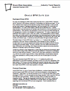 Industry Trends Report –  Oracle BPM 11g