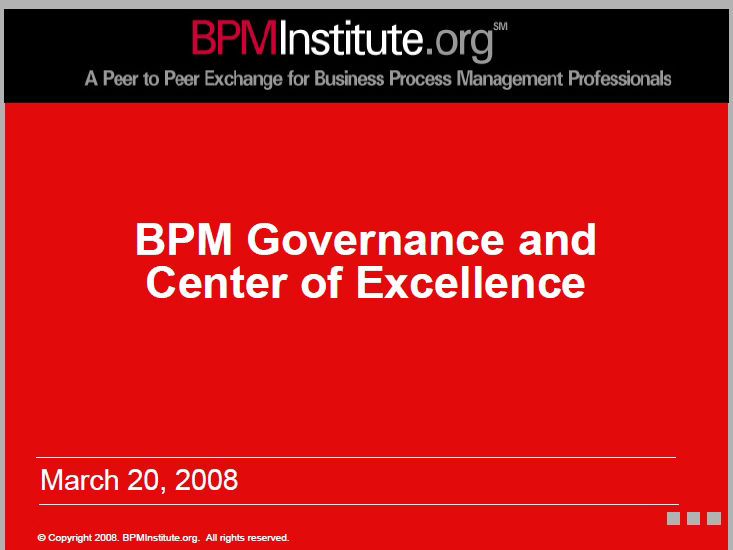 Best Practices for Building BPM & SOA Centers of Excellence