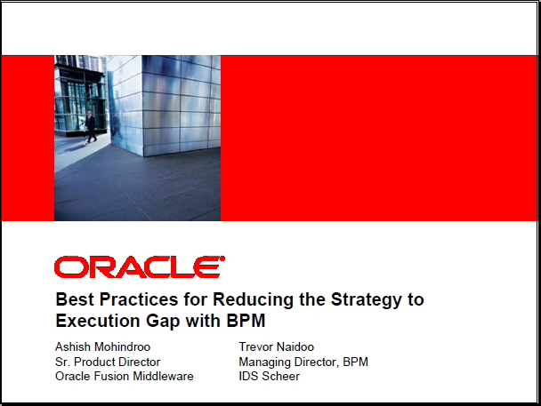 Best Practices for Reducing the Business Strategy to Execution Gap with BPM