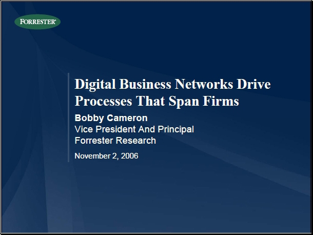 Beyond SOA – Digital Business Networks