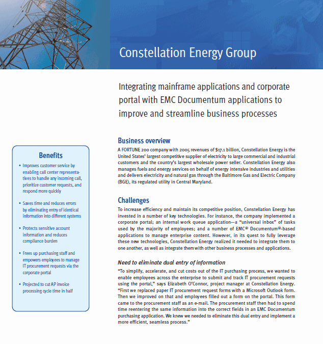 Case Study: Constellation Energy Group