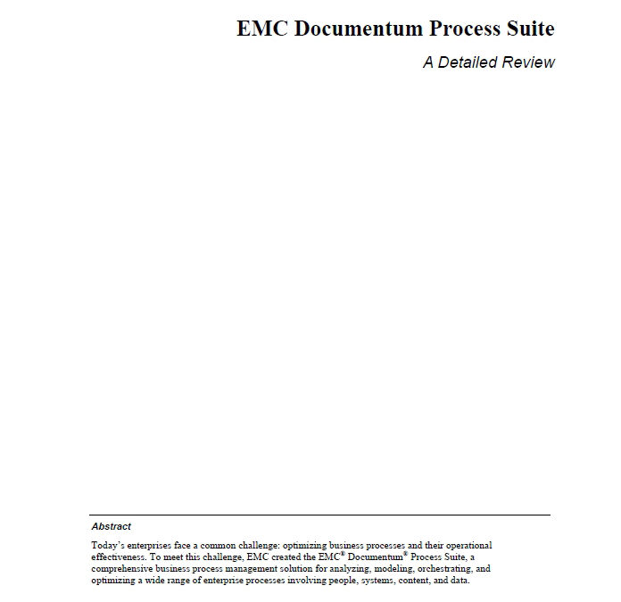 EMC Documentum Process Suite 6.0