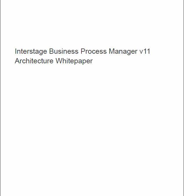 Interstage Business Process Manager v11 Architecture