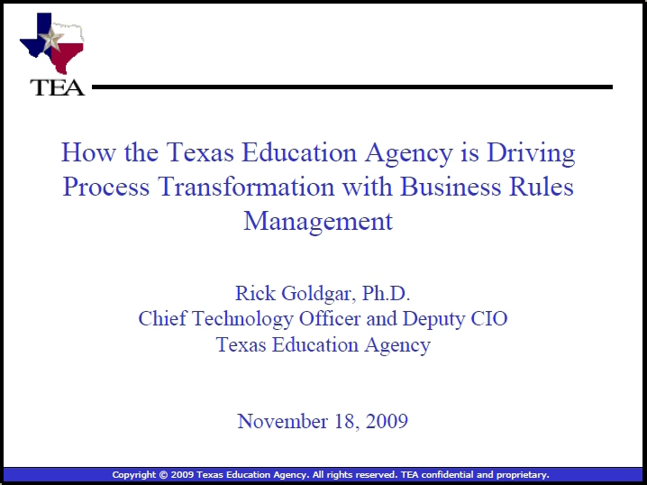 How the Texas Education Agency is Driving Process Transformation with Business Rules Management