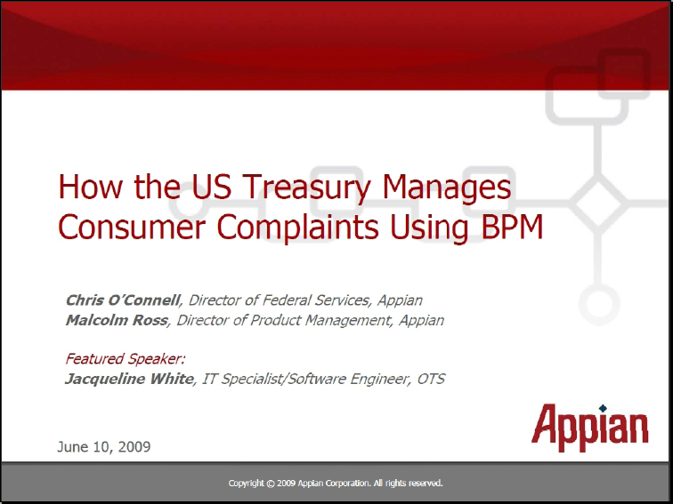 Learn How the US Treasury Manages Consumer Complaints Using BPM