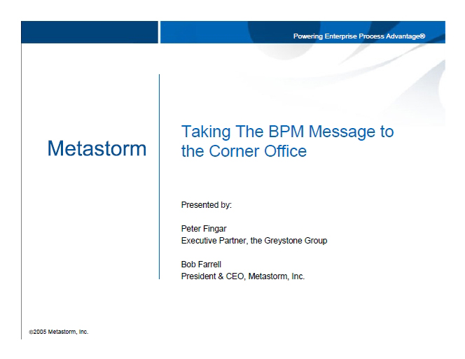 Taking The BPM Message To The Corner Office