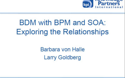 Tipping Points Round Table Series – BDM with BPM and SOA: Exploring The Relationships